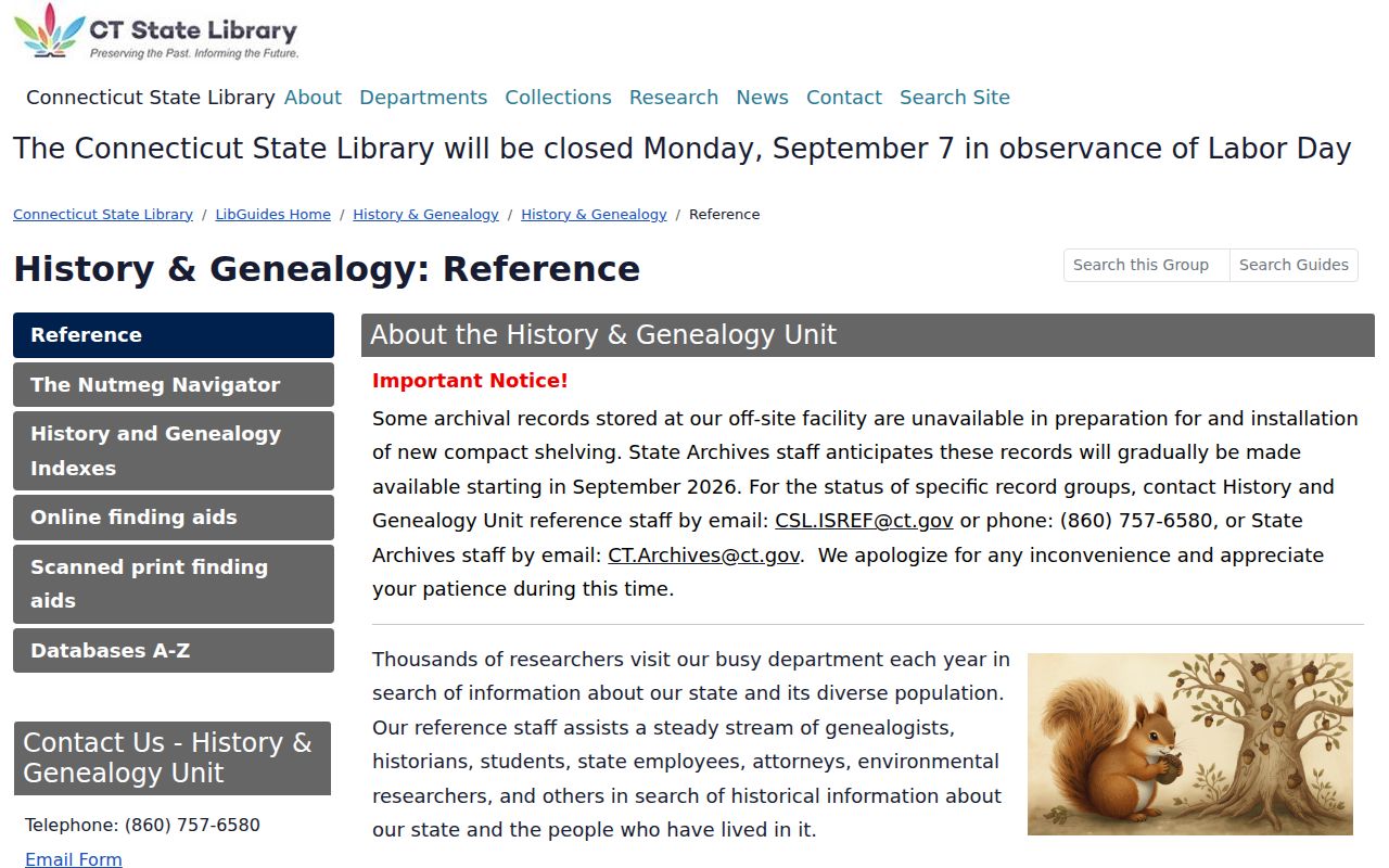Mansfield residents directory Connecticut State Library genealogy guide