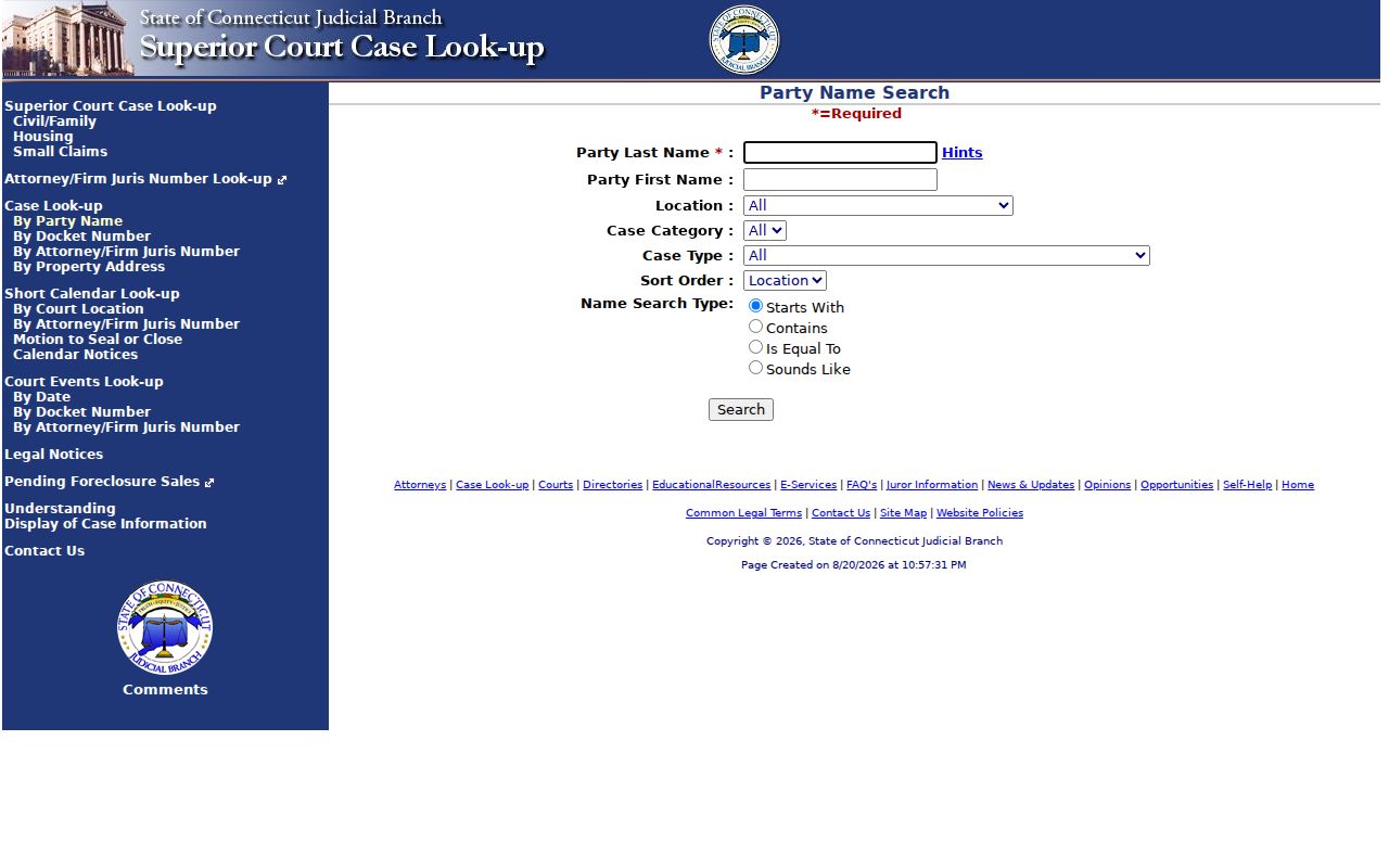 Mansfield resident lookup Connecticut civil party search