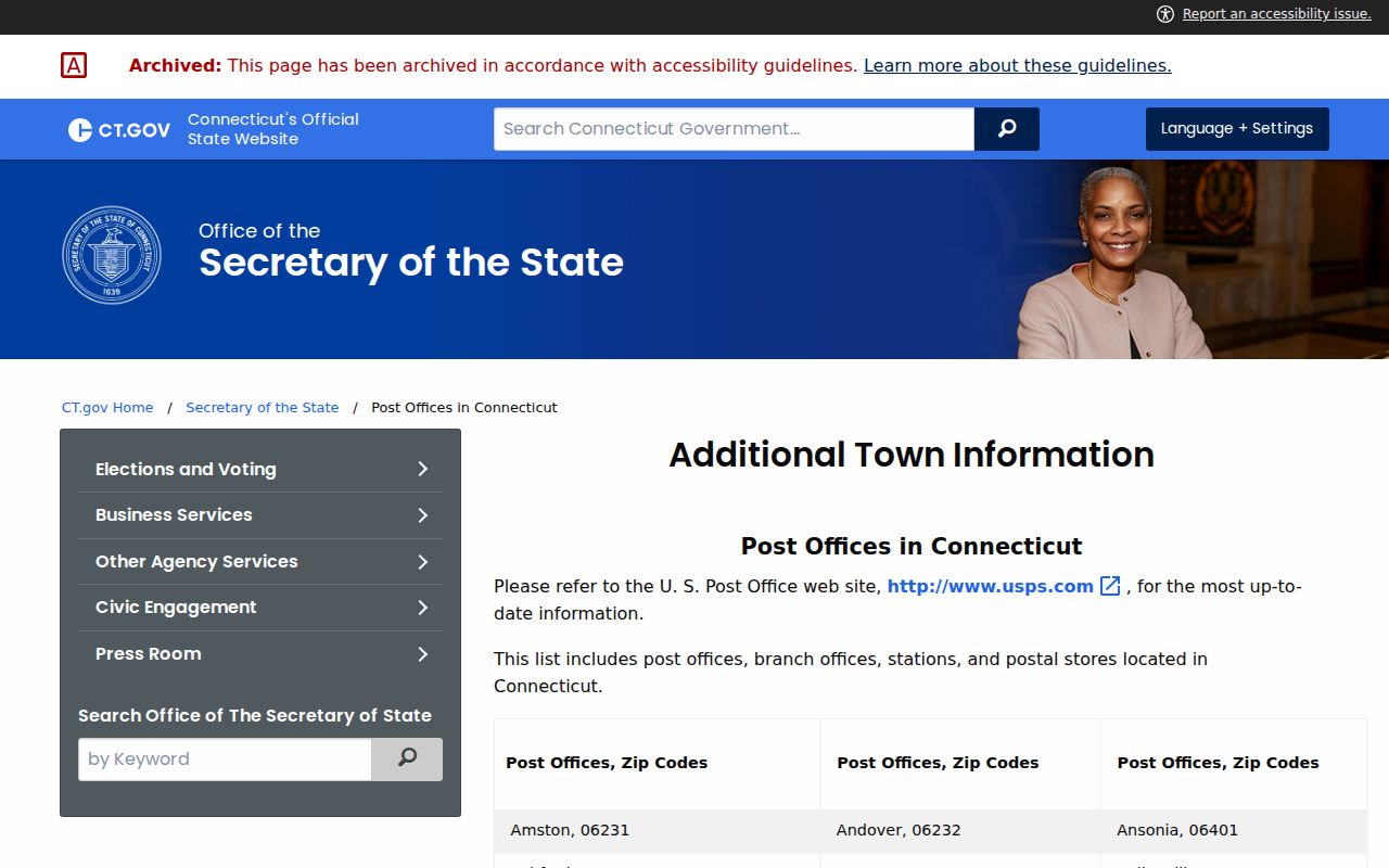 Mansfield ZIP code Storrs-Mansfield post-office list